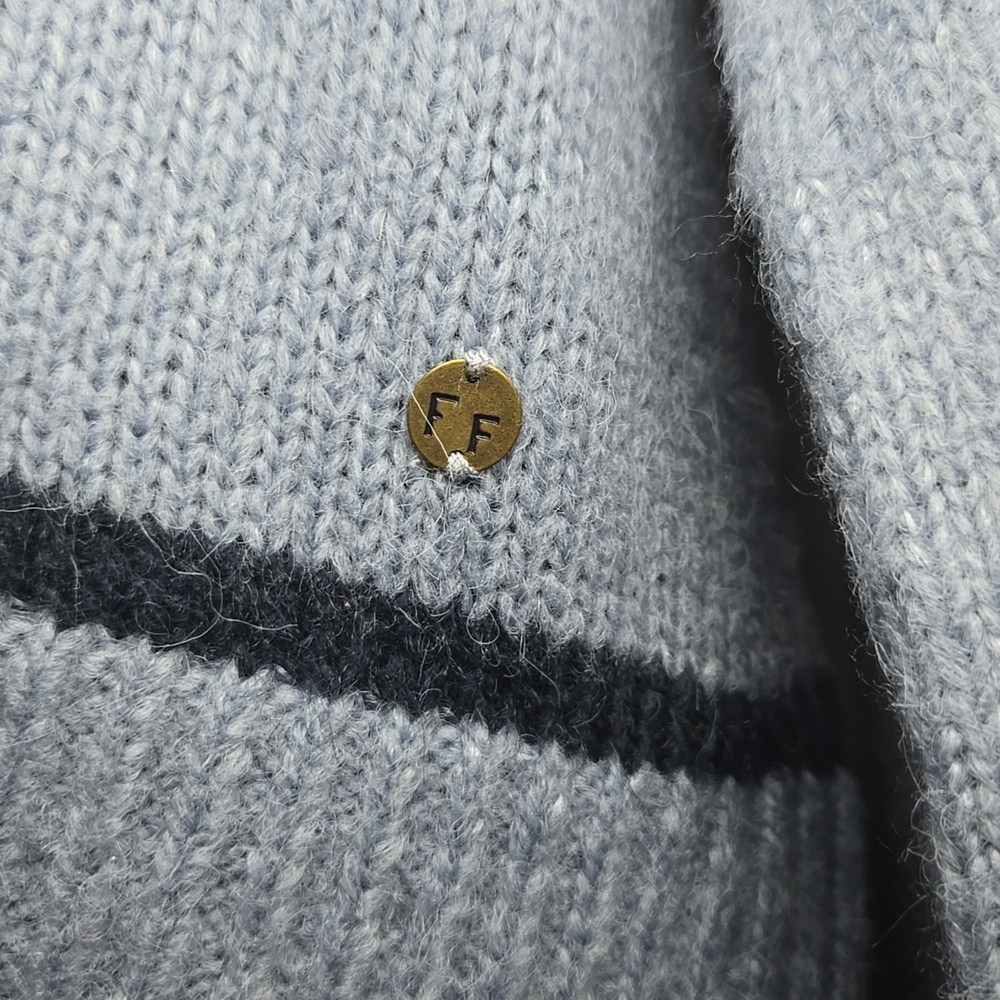Fat Face Alpaca Heather Stripe V-Neck Button Front Sweater Cardigan NWOT - Picture 6 of 13